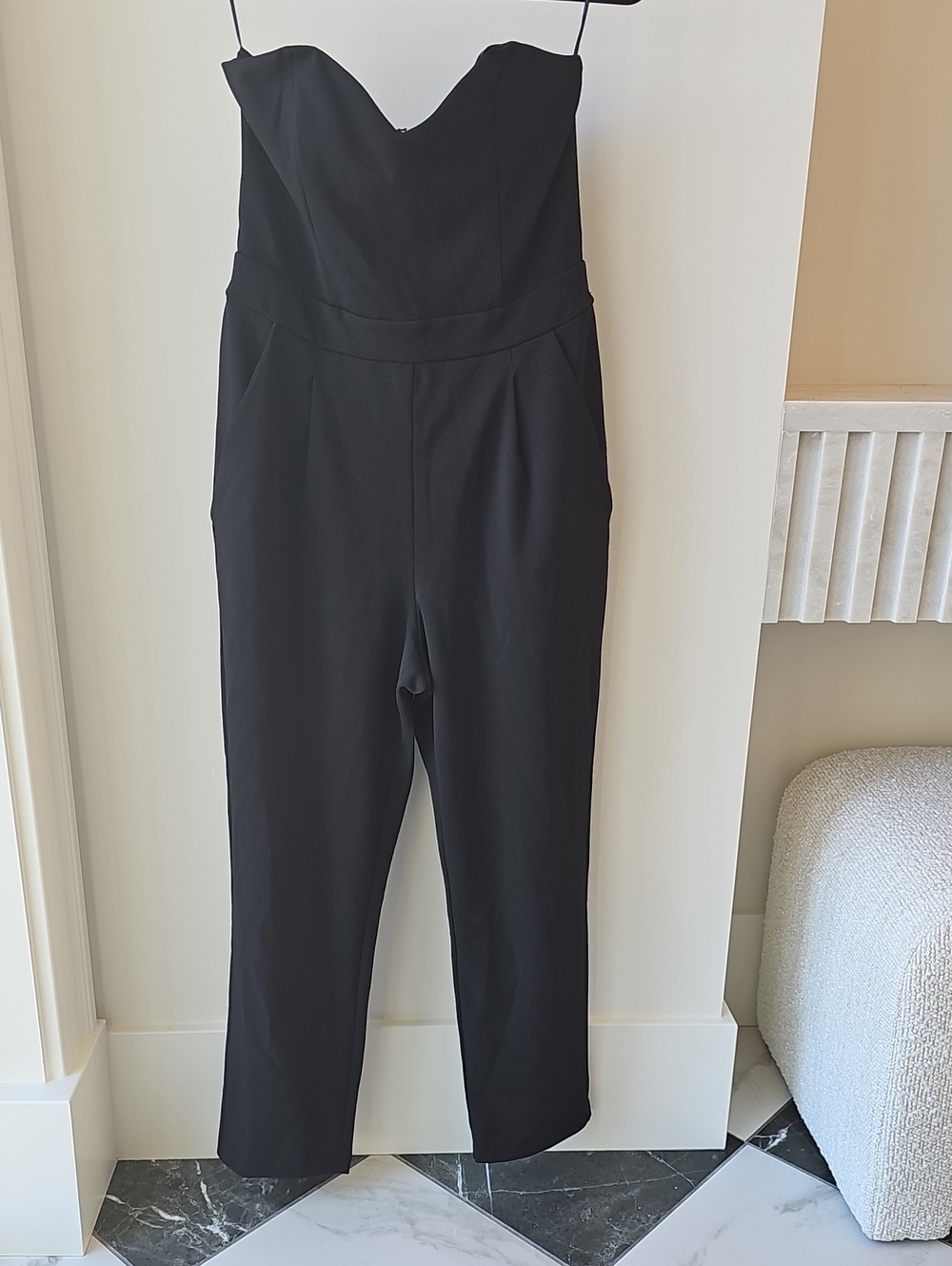 Express Black Strapless Jumpsuit